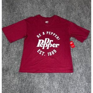 NWT Dr Pepper Be a Pepper Women's Red Short Sleeve T shirt 100% Cotton Size M